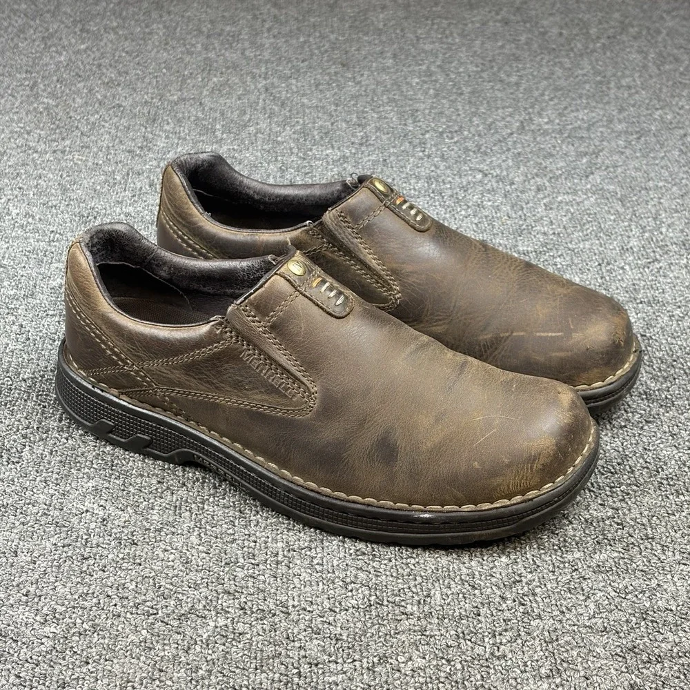 Merrell World Legend Dark Earth Slip On Shoes Mens 10 Brown Nubuck Leather